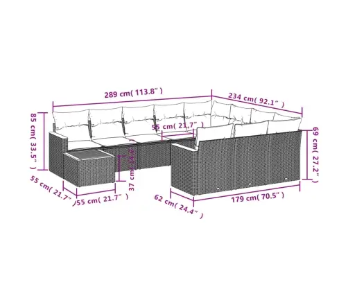 11-Daļīgs Dārza Dīvāna Komplekts Ar Matračiem,Pe Rotangpalma Vidaxl 11-Daļīgs Dārza Dīvāna Komplekts Ar Matračiem,Pe Rotangpalma Vidaxl