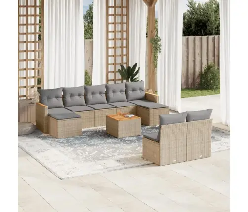 10-Osaline Aiadiivani Komplekt Patjadega, Beež, Polürotang