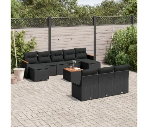 11-Osaline Aiadiivani Komplekt Patjadega, Must, Polürotang