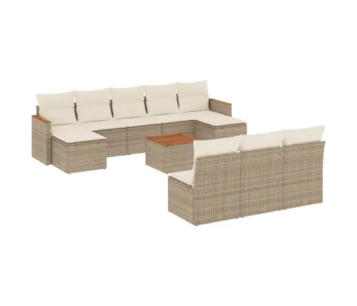 11-Osaline Aiadiivani Komplekt Patjadega, Beež, Polürotang