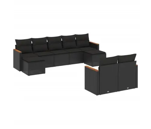 9-Osaline Aiadiivani Komplekt Patjadega, Must, Polürotang