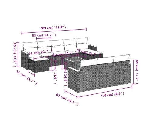 11-Osaline Aiadiivani Komplekt Patjadega, Must, Polürotang