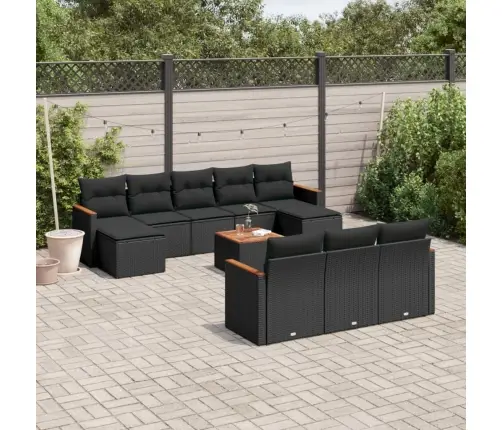 11-Osaline Aiadiivani Komplekt Patjadega, Must, Polürotang