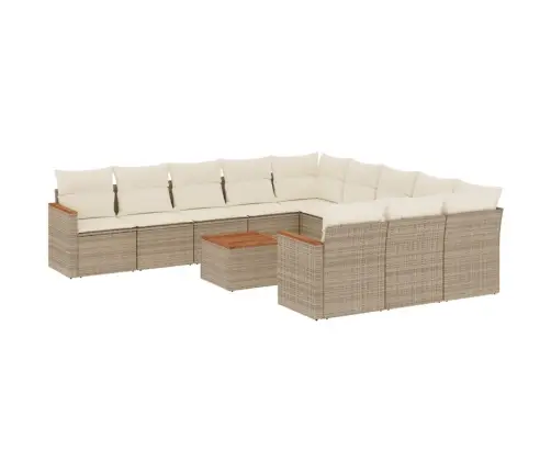 12-Osaline Aiadiivani Komplekt Patjadega, Beež, Polürotang