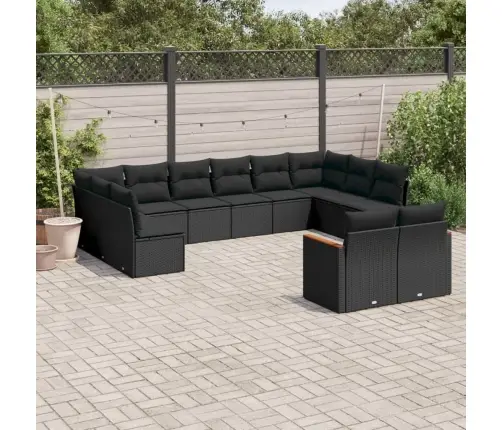 12-Osaline Aiadiivani Komplekt Patjadega, Must, Polürotang