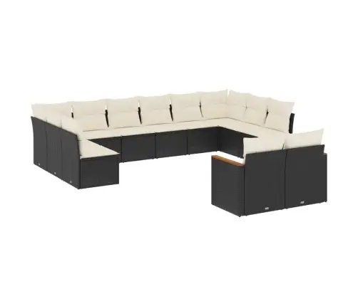 12-Osaline Aiadiivani Komplekt Patjadega, Must, Polürotang