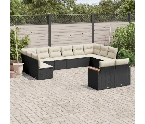 12-Osaline Aiadiivani Komplekt Patjadega, Must, Polürotang