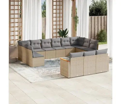 13-Daļīgs Dārza Dīvāna Komplekts Ar Matračiem,Pe Rotangpalma Vidaxl