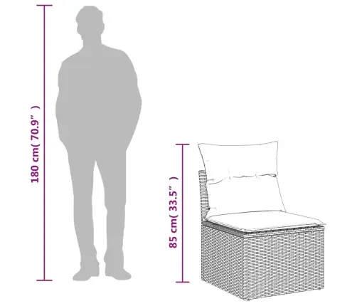 Sofos Komplektas Su Pagalvėlėmis, 12 Dalių, Smėlio, Poliratanas
