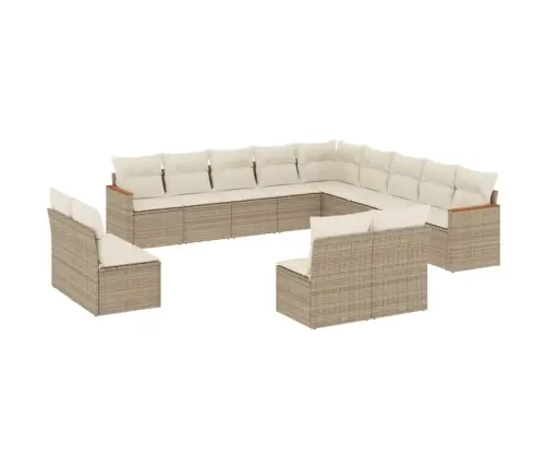 13-Osaline Aiadiivani Komplekt Patjadega, Beež , Polürotang