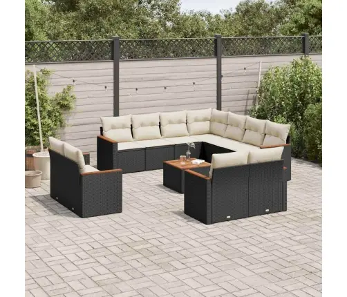 12-Osaline Aiadiivani Komplekt Patjadega, Must, Polürotang