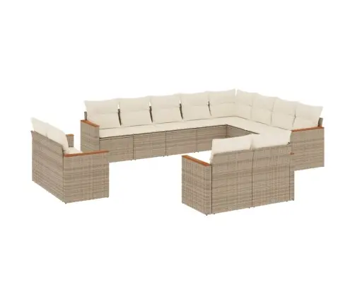 12-Osaline Aiadiivani Komplekt Patjadega, Beež, Polürotang