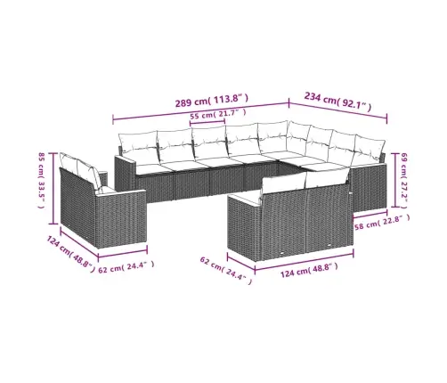 12-Osaline Aiadiivani Komplekt Patjadega, Beež, Polürotang