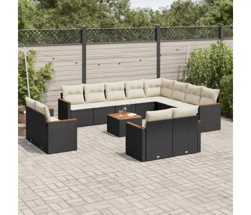 13-Osaline Aiadiivani Komplekt Patjadega, Must, Polürotang