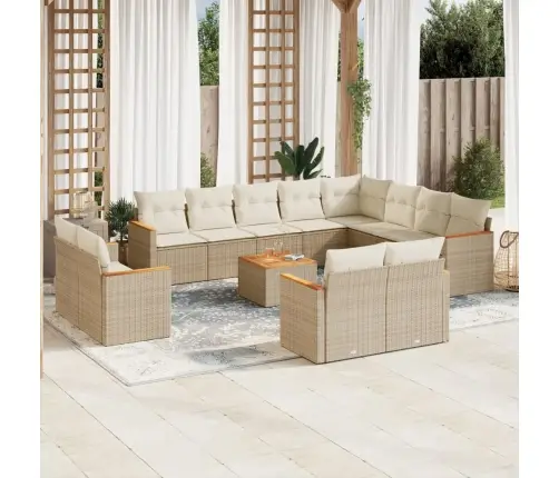 13-Osaline Aiadiivani Komplekt Patjadega, Beež , Polürotang