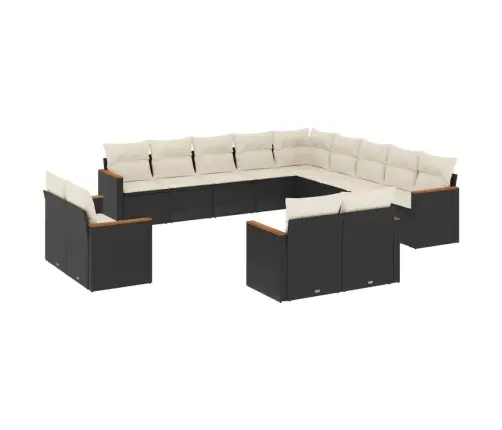 13-Daļīgs Dārza Dīvāna Komplekts Ar Matračiem, Pe Rotangpalma Vidaxl