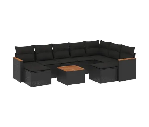 10-Osaline Aiadiivani Komplekt Patjadega, Must, Polürotang