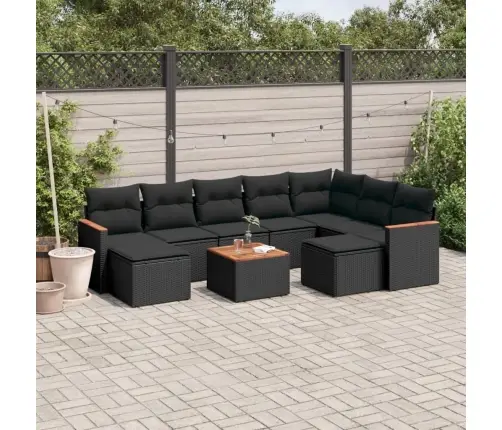 10-Osaline Aiadiivani Komplekt Patjadega, Must, Polürotang