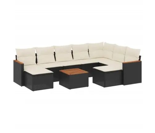 10-Osaline Aiadiivani Komplekt Patjadega, Must, Polürotang