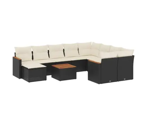 Sodo Komplektas Su Pagalvėlėmis, 11 Dalių, Juodas, Poliratanas