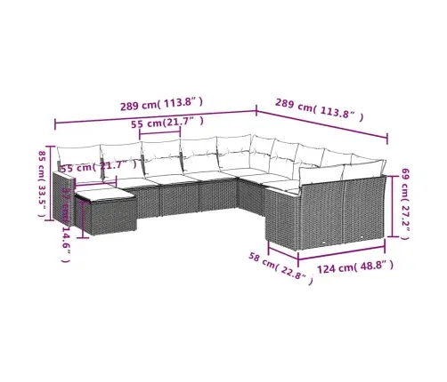 Sodo Komplektas Su Pagalvėlėmis, 11 Dalių, Smėlio, Poliratanas