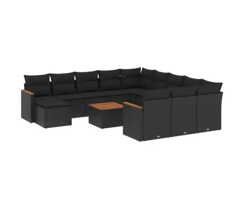 13-Daļīgs Dārza Dīvāna Komplekts Ar Matračiem, Pe Rotangpalma Vidaxl