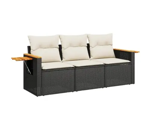 3-Daļīgs Dārza Dīvānu Komplekts Ar Matračiem, Pe Rotangpalma Vidaxl