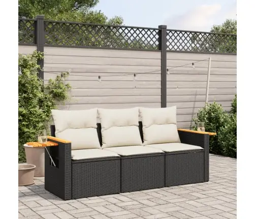 3-Daļīgs Dārza Dīvānu Komplekts Ar Matračiem, Pe Rotangpalma Vidaxl