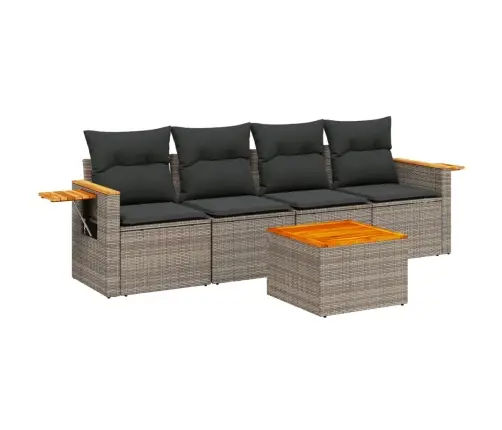 5-Daļīgs Dārza Dīvāna Komplekts Ar Matračiem, Pelēks Pe Pinums Vidaxl 5-Daļīgs Dārza Dīvāna Komplekts Ar Matračiem, Pelēks Pe Pinums Vidaxl