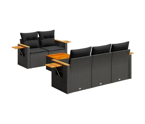 6-Osaline Aiadiivani Komplekt Patjadega, Must, Polürotang