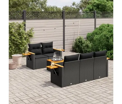 6-Osaline Aiadiivani Komplekt Patjadega, Must, Polürotang