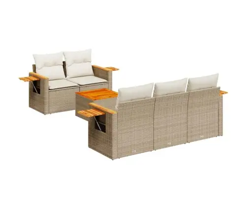 6-Osaline Aiadiivani Komplekt Patjadega, Beež, Polürotang