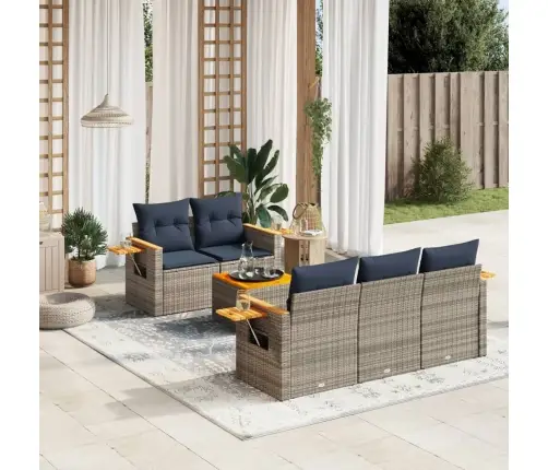 6-Osaline Aiadiivani Komplekt Patjadega, Hall, Polürotang