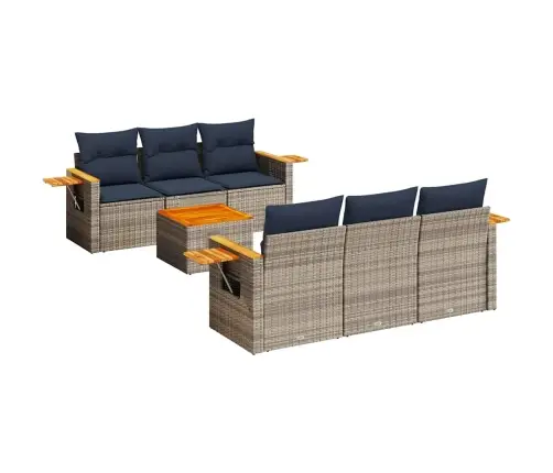 7-Daļīgs Dārza Dīvāna Komplekts Ar Matračiem Pelēka Rotangpalma Vidaxl 7-Daļīgs Dārza Dīvāna Komplekts Ar Matračiem Pelēka Rotangpalma Vidaxl