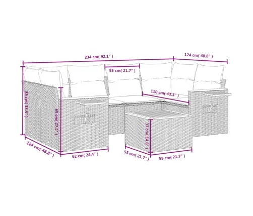 7-Daļīgs Dārza Dīvāna Komplekts Ar Matračiem, Melna Pe Vidaxl