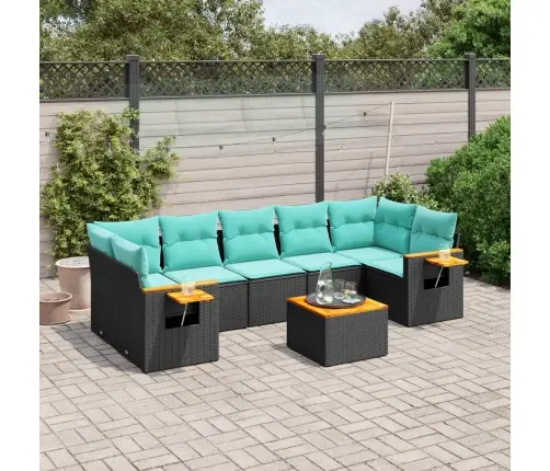 8-Osaline Aiadiivani Komplekt Patjadega, Must, Polürotang