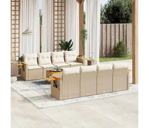 9-Osaline Aiadiivani Komplekt Patjadega, Beež, Polürotang