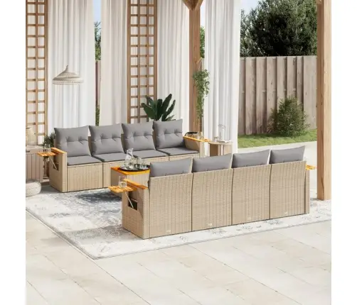 9-Osaline Aiadiivani Komplekt Patjadega, Beež, Polürotang