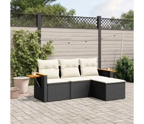 4-Daļīgs Dārza Dīvāna Komplekts Ar Matračiem, Pe Rotangpalma Vidaxl