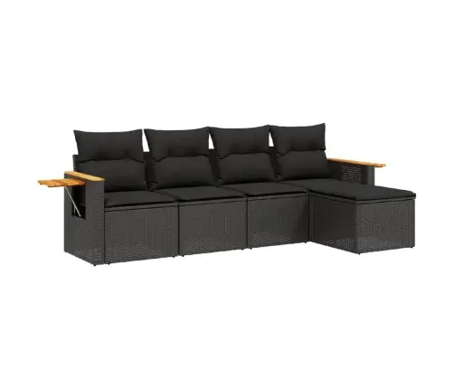 5-Daļīgs Dārza Dīvāna Komplekts Ar Matračiem, Pe Rotangpalma Vidaxl