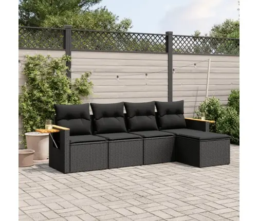 5-Daļīgs Dārza Dīvāna Komplekts Ar Matračiem, Pe Rotangpalma Vidaxl