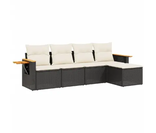 5-Osaline Aiadiivanikomplekt Patjadega, Must, Polürotang