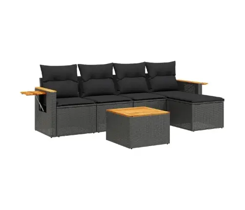 6-Osaline Aiadiivani Komplekt Patjadega, Must, Polürotang