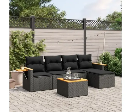 6-Osaline Aiadiivani Komplekt Patjadega, Must, Polürotang