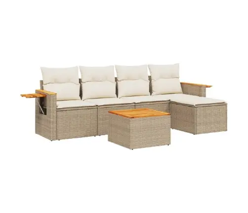 6-Osaline Aiadiivani Komplekt Patjadega, Beež, Polürotang