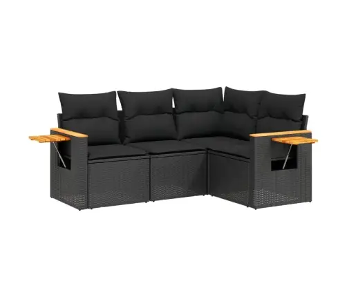 4-Daļīgs Dārza Dīvāna Komplekts Ar Matračiem, Pe Rotangpalma Vidaxl