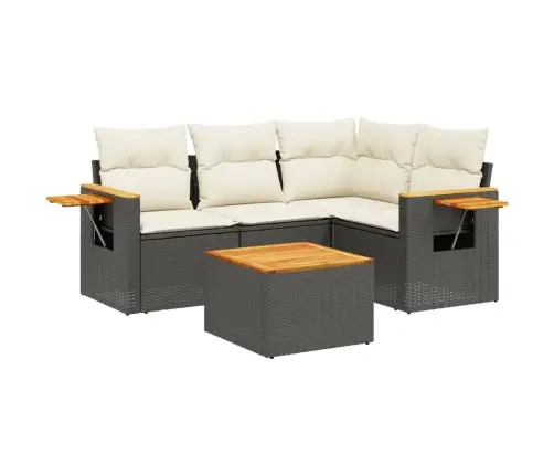 5-Osaline Aiadiivanikomplekt Patjadega, Must, Polürotang