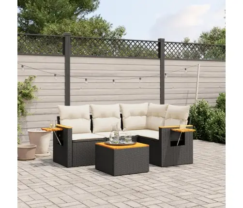 5-Osaline Aiadiivanikomplekt Patjadega, Must, Polürotang