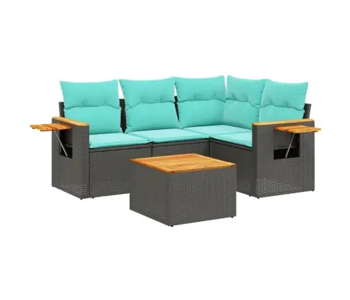 5-Osaline Aiadiivani Komplekt Patjadega, Must, Polürotang