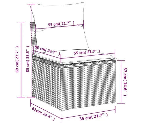 5-Osaline Aiadiivani Komplekt Patjadega, Must, Polürotang
